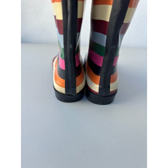 Gap Size 6 Rain Boots Multi colored Stripe Tall Rubber - Picture 5 of 8